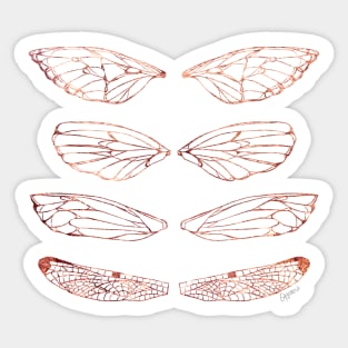 Insect Wings Rose Gold - Butterfly, Moth, Cicada, and Dragonfly Sticker